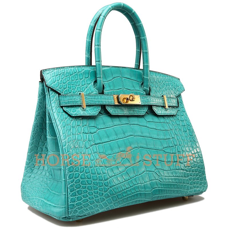 Hermès Birkin 30 Blue Paon Matte Crocodile Alligator GHW