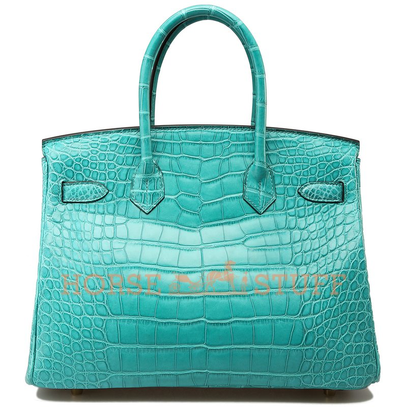 Hermès Birkin 30 Blue Paon Matte Crocodile Alligator GHW