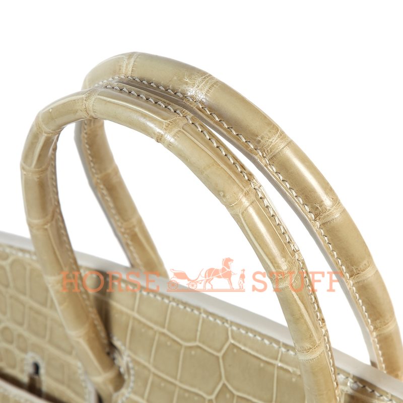 Hermès Birkin 30 Beige Crocodile Porosus PHW