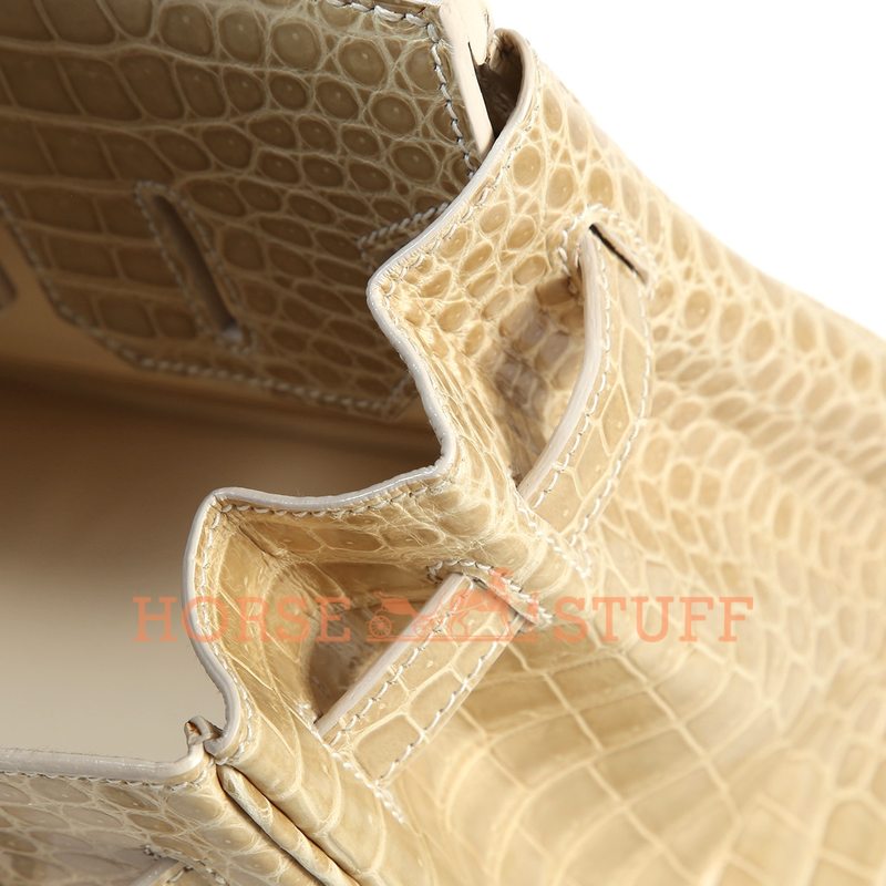 Hermès Birkin 30 Beige Crocodile Porosus PHW