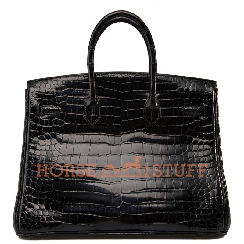 Hermès Birkin 35 Black Lisse Crocodile Porosus PHW