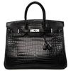 Hermès Birkin 35 Black Lisse Crocodile Porosus PHW