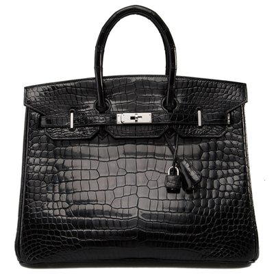 Hermès Birkin 35 Black Lisse Crocodile Porosus PHW