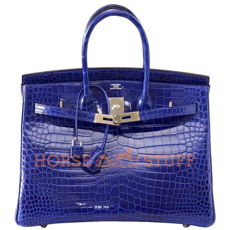 Hermès Birkin 35 Blue Electrique Lisse Crocodile Porosus PHW