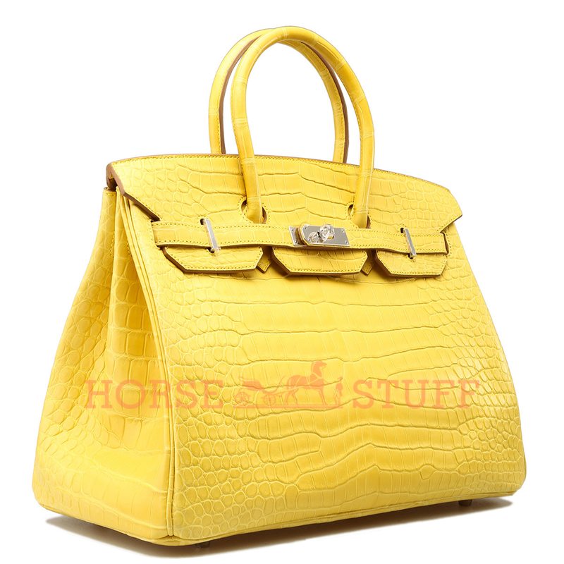 Hermès Birkin 35 Mimosa Matte Crocodile Porosus GHW