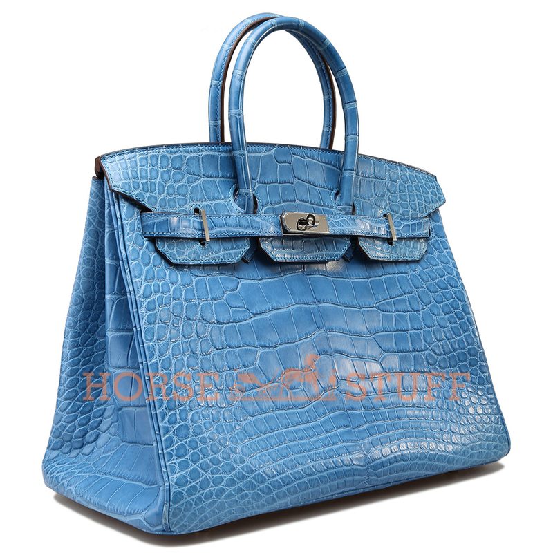 Hermès Birkin 35 Mykonos Matte Crocodile Alligator PHW