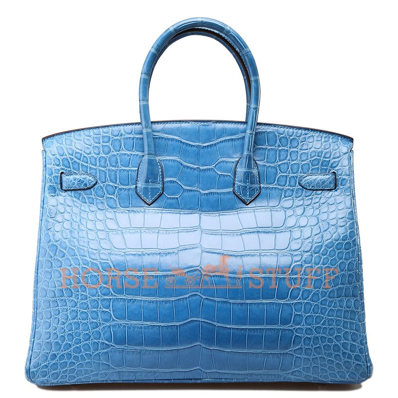 Hermès Birkin 35 Mykonos Matte Crocodile Alligator PHW