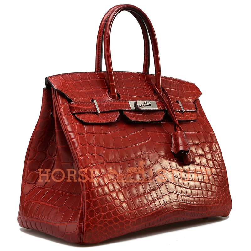 Hermès Birkin 35 Rouge H Matte Crocodile Niloticus PHW