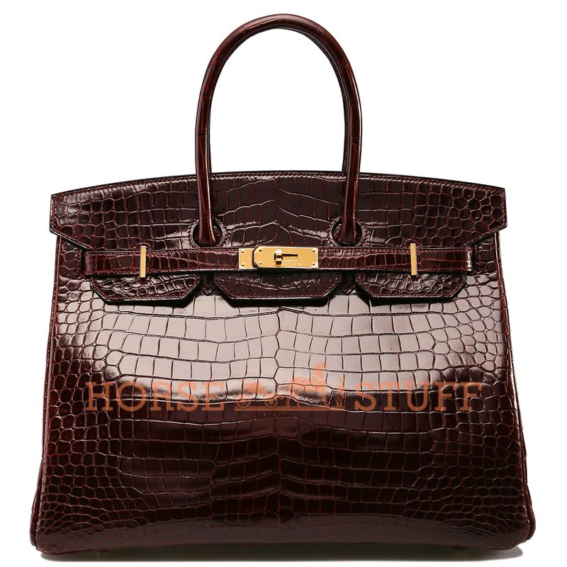 Hermès Birkin 35 Bordeaux Lisse Crocodile Porosus GHW