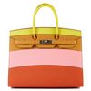 Hermès Birkin Sellier 35 Limited Edition Sunrise Multicolor Lime / Rose Confetti / Sesame / Terre Battue Epsom PHW