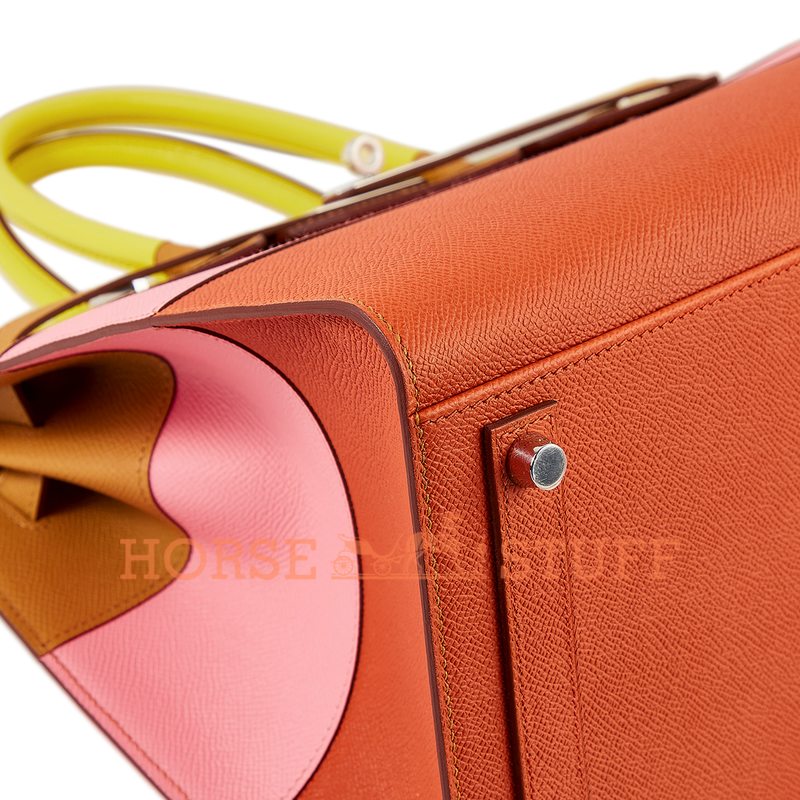 Hermès Birkin Sellier 35 Limited Edition Sunrise Multicolor Lime / Rose Confetti / Sesame / Terre Battue Epsom PHW