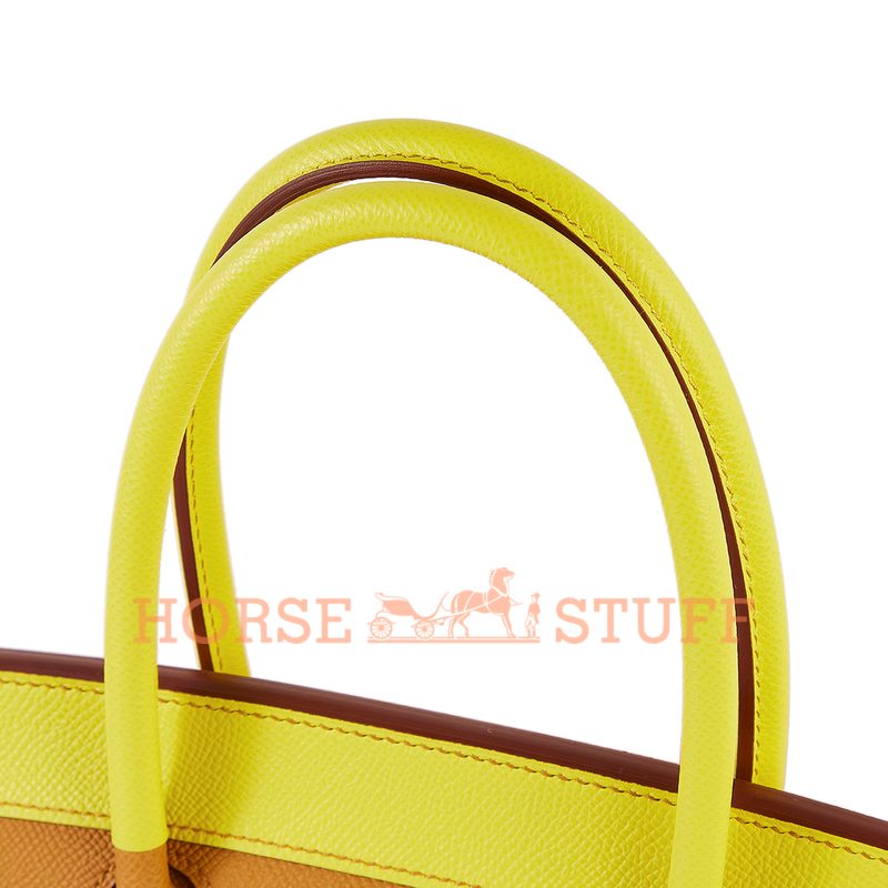 Hermès Birkin Sellier 35 Limited Edition Sunrise Multicolor Lime / Rose Confetti / Sesame / Terre Battue Epsom PHW