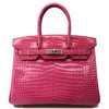 Hermès Birkin 30 Fuchsia Lisse Crocodile Porosus PHW