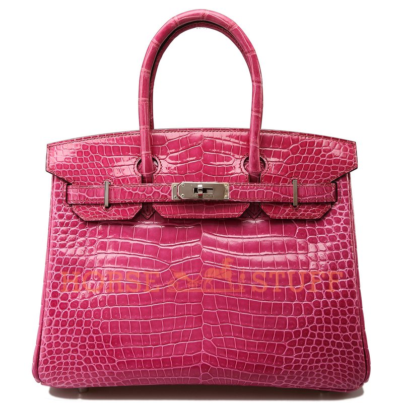 Hermès Birkin 30 Fuchsia Lisse Crocodile Porosus PHW