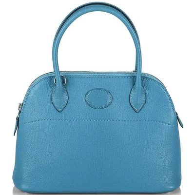 Hermès Bolide 27 Turquoise Chevre PHW