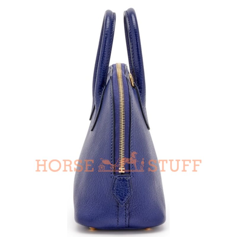 Hermès Bolide 1923 Mini Blue Sapphire Chevre GHW