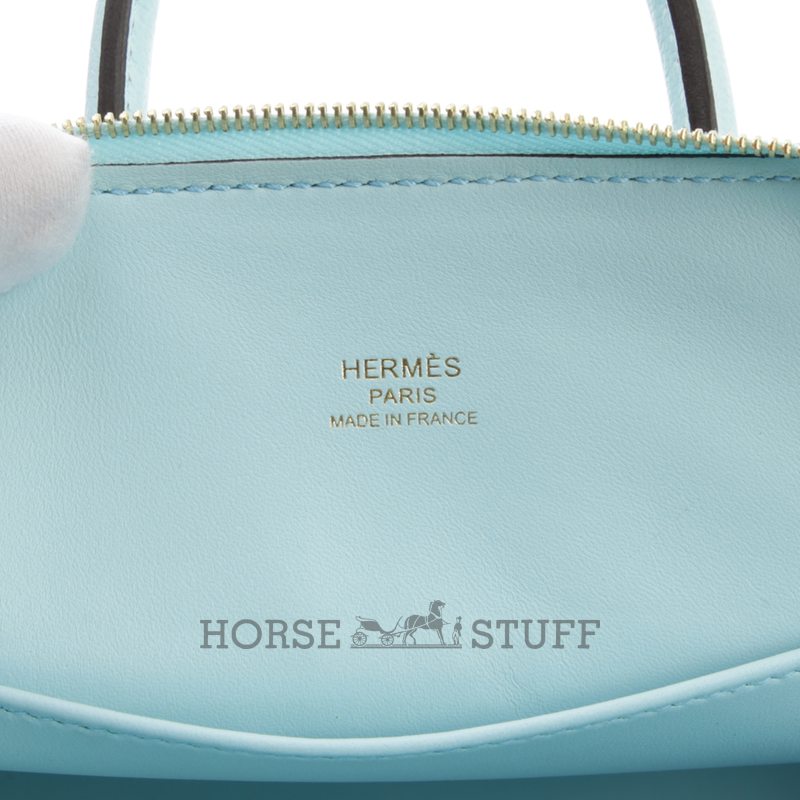 Hermès Bolide 1923 Mini Blue Zephyr Chevre GHW