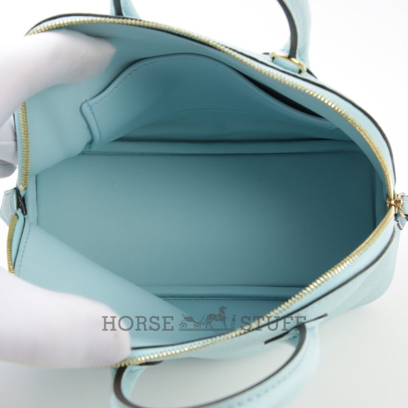 Hermès Bolide 1923 Mini Blue Zephyr Chevre GHW