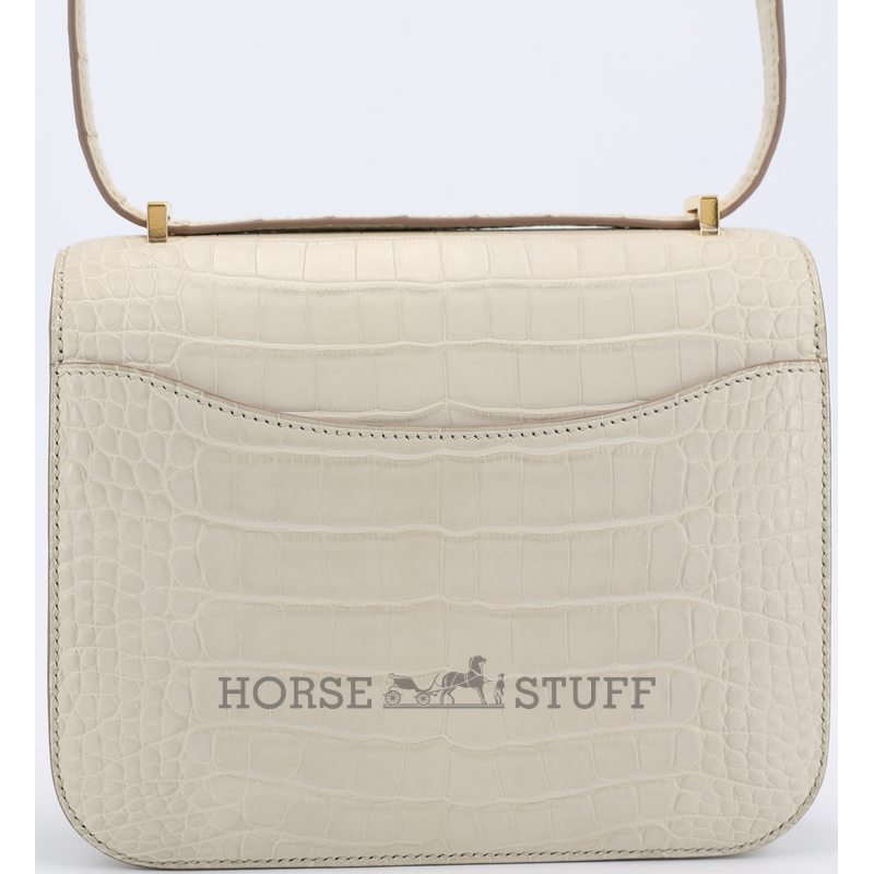 HERMÈS Constance Mini 18 Beton Matte Crocodile Alligator GHW