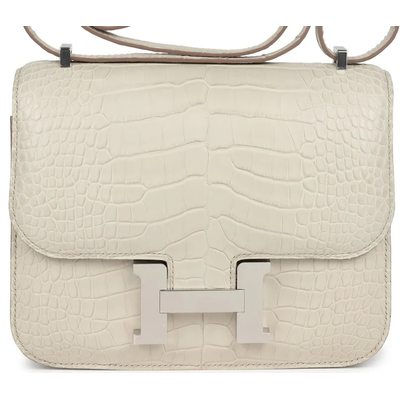 HERMÈS Constance Mini 18 Beton Matte Crocodile Alligator PHW