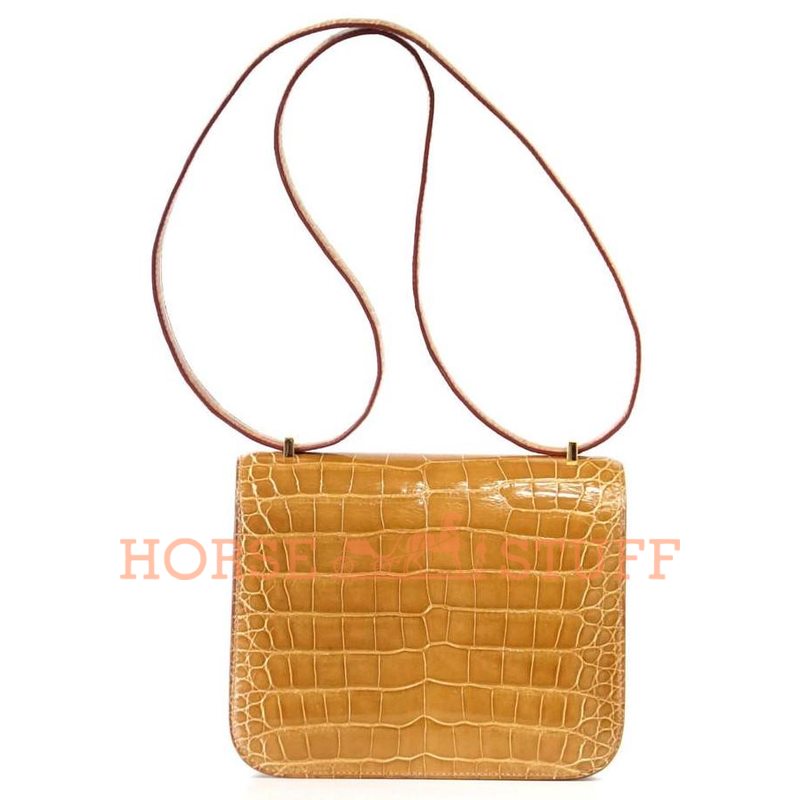 Hermès Constance 18 Ficelle Lisse Crocodile Alligator GHW