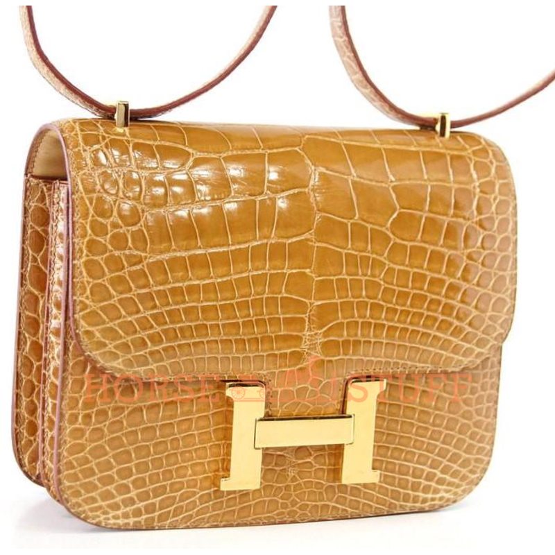 Hermès Constance 18 Ficelle Lisse Crocodile Alligator GHW