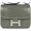 HERMÈS Constance Mini 18 Gris Ciment Shiny Crocodile Alligator PHW