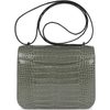 HERMÈS Constance Mini 18 Gris Ciment Shiny Crocodile Alligator PHW