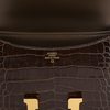 HERMÈS Constance Mini 18 Gris Elephant Shiny Crocodile Alligator GHW