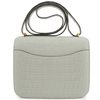 HERMÈS Constance Mini 18 Gris Perle Matte Crocodile Alligator GHW