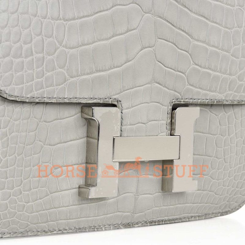 Hermès Constance 18 Gris Perle Matte Crocodile Alligator PHW