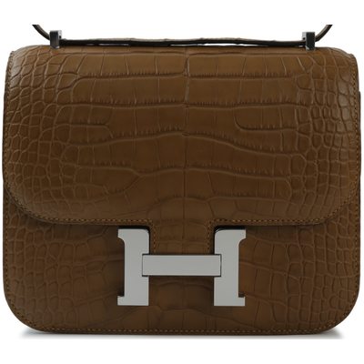 HERMÈS Constance Mini 18 Kraft Matte Crocodile Alligator PHW