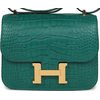 HERMÈS Constance Mini 18 Malachite Matte Crocodile Alligator GHW