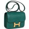 HERMÈS Constance Mini 18 Malachite Matte Crocodile Alligator GHW