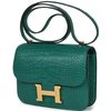 HERMÈS Constance Mini 18 Malachite Matte Crocodile Alligator GHW