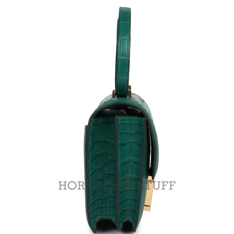 HERMÈS Constance Mini 18 Malachite Matte Crocodile Alligator GHW