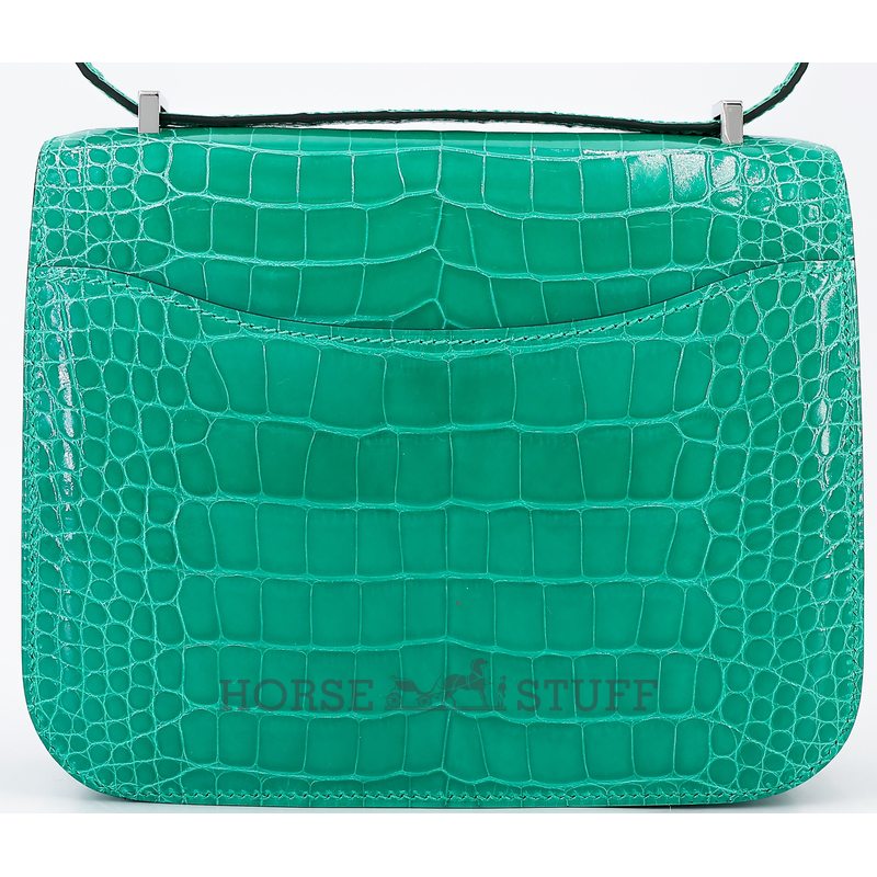 HERMÈS Constance Mini 18 Vert Jade Shiny Crocodile Alligator PHW