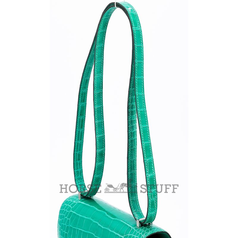 HERMÈS Constance Mini 18 Vert Jade Shiny Crocodile Alligator PHW