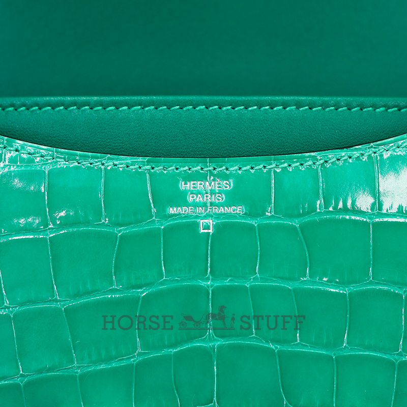 HERMÈS Constance Mini 18 Vert Jade Shiny Crocodile Alligator PHW