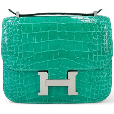 HERMÈS Constance Mini 18 Vert Jade Shiny Crocodile Alligator PHW