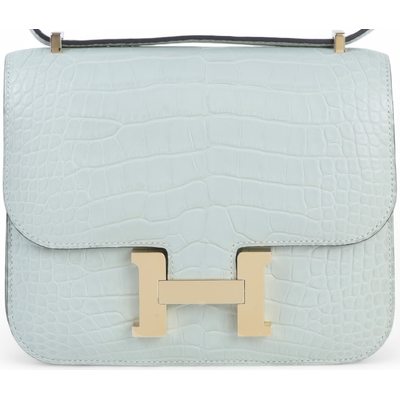 Hermès Constance 18 Vert Peppermint Matte Crocodile Alligator Permabrass