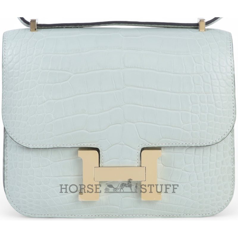 Hermès Constance 18 Vert Peppermint Matte Crocodile Alligator Permabrass
