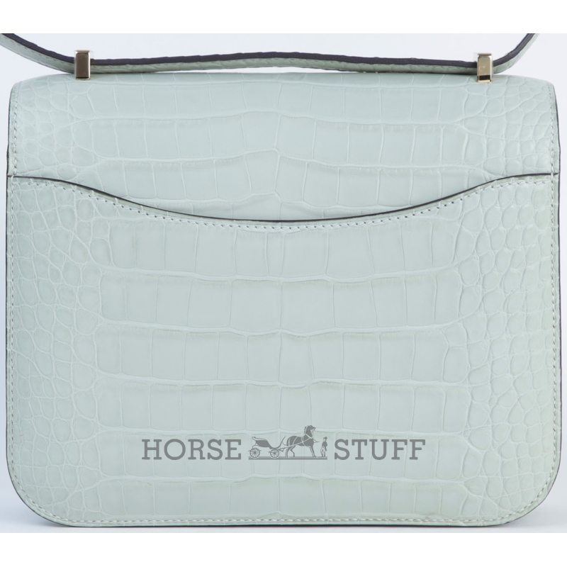 Hermès Constance 18 Vert Peppermint Matte Crocodile Alligator Permabrass