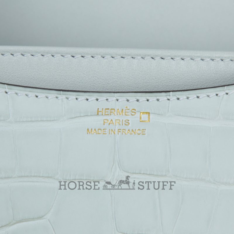 Hermès Constance 18 Vert Peppermint Matte Crocodile Alligator Permabrass