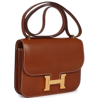 HERMÈS Constance Mini 18 Gold Fauve Barenia GHW
