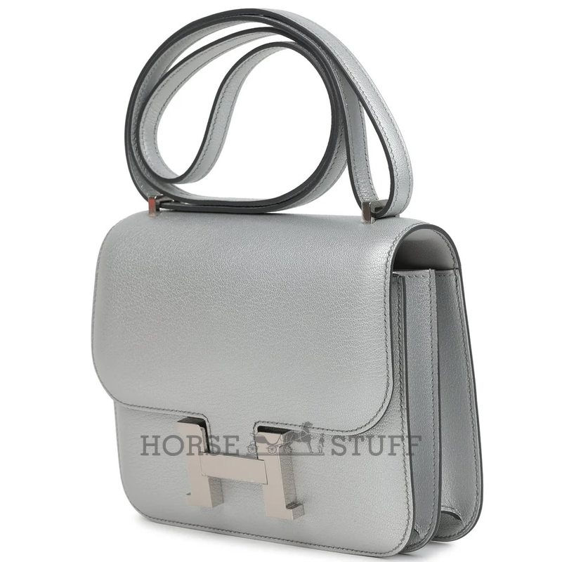 Hermès Constance 18 Exceptional Super Rare Argente ( Metallic Silver ) Chèvre Mysore PHW