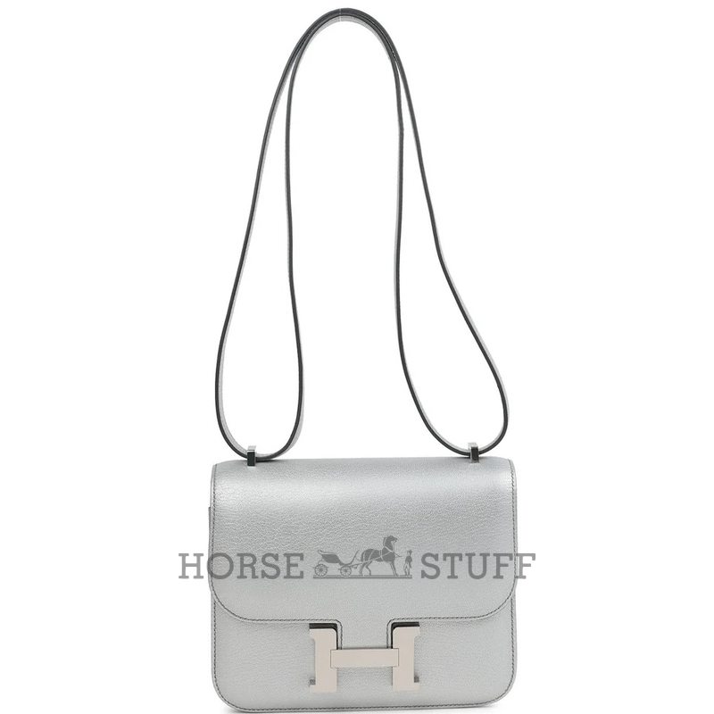 Hermès Constance 18 Exceptional Super Rare Argente ( Metallic Silver ) Chèvre Mysore PHW