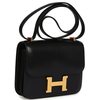 HERMÈS Constance Mini 18 Black Chèvre Chamkila GHW