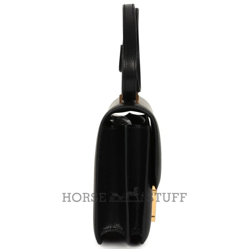 HERMÈS Constance Mini 18 Black Chèvre Chamkila GHW