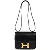 HERMÈS Constance Mini 18 Black Chèvre Chamkila GHW